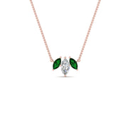 3-stone-marquise-emerald-necklace-chain-in-rose-gold-FDPD11096GEMGRANGLE1-NL-RG